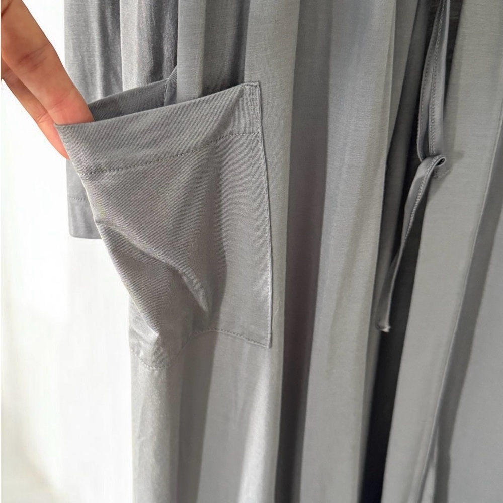NWT The Gap Gray Slate Women's Long Robe Wrap Draped Loungewear! M/L NEW! - Picture 3 of 9